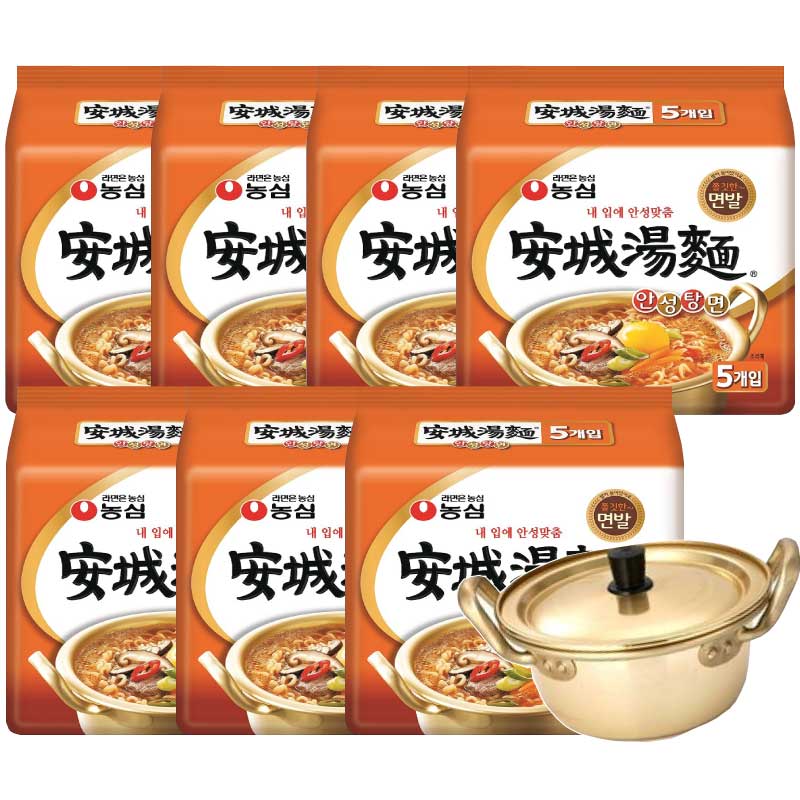 （送料無料）農安城湯麺アンソンタン麺1BOX35+韓国ラーメン専用鍋付き(14cm)
