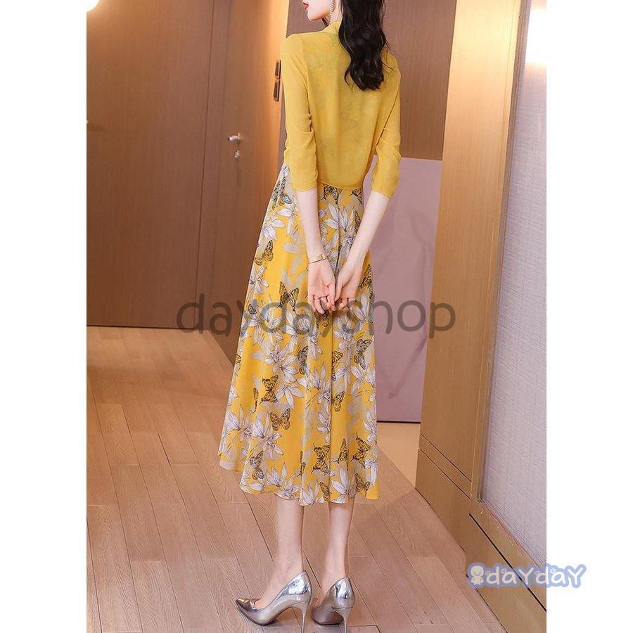 セットアップ シャツ ワンピース ボタニカル柄 ノースリーブ Vネック Aライン ハイウエスト 膝下丈 ドライブ 美人 食事会 ガーリー