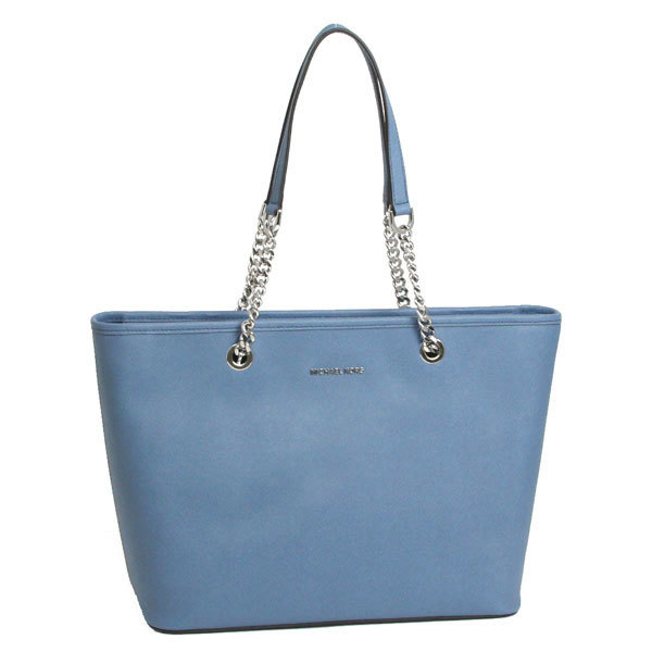 ジェットセット トップジップ チェーン トートバッグ デニムブルー 30T6SJ8T6L 405