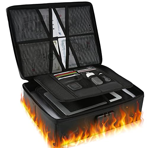 Octantis 耐火バッグ 家庭用 耐火 耐水 【型崩れしない & ダイヤル式】鍵付き 耐火ケース