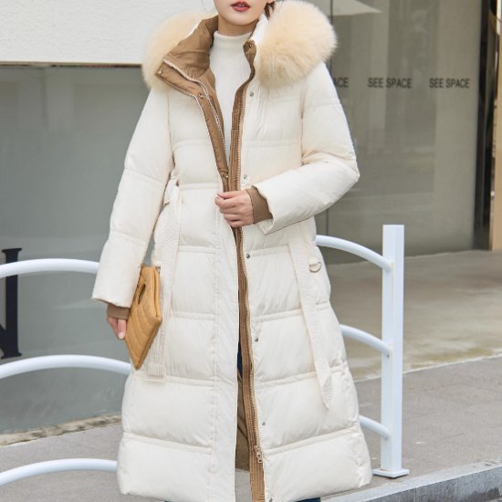 ダウンコート レディース アウター 羽織 ダウンジャケット ロングコート ロングジャケット フード付き ファー 長袖 防寒 防風 暖かい 冬 カジュアル お出かけ おしゃれ ベーシック 定番