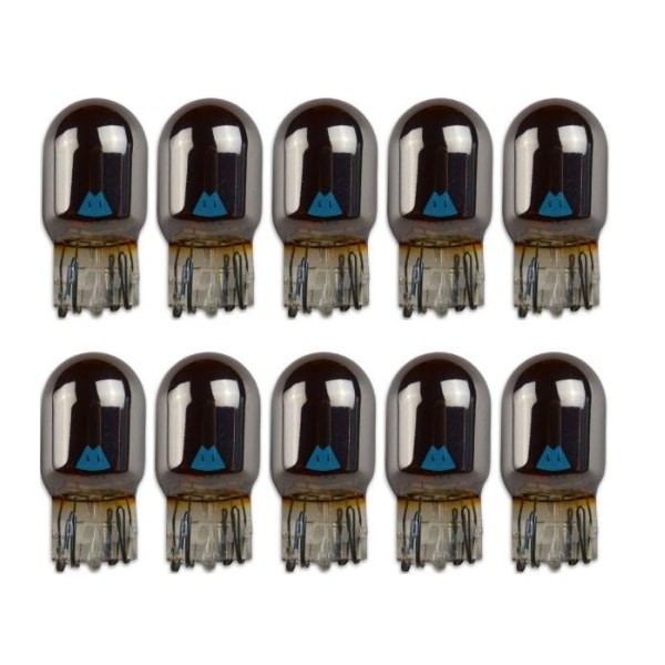 【10個】 T20シングル ステルス球 LED 車 クローム バルブ ピンチ部違い アンバー色 (225)