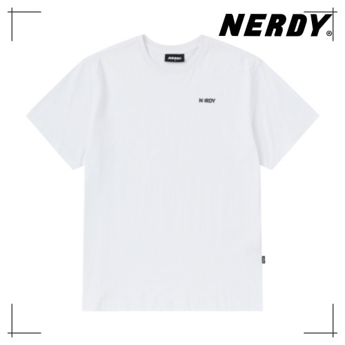 NERDY 公式正規品 スモールロゴ 半袖 Tシャツ 2Pack (White/Multi) 韓国ファッション