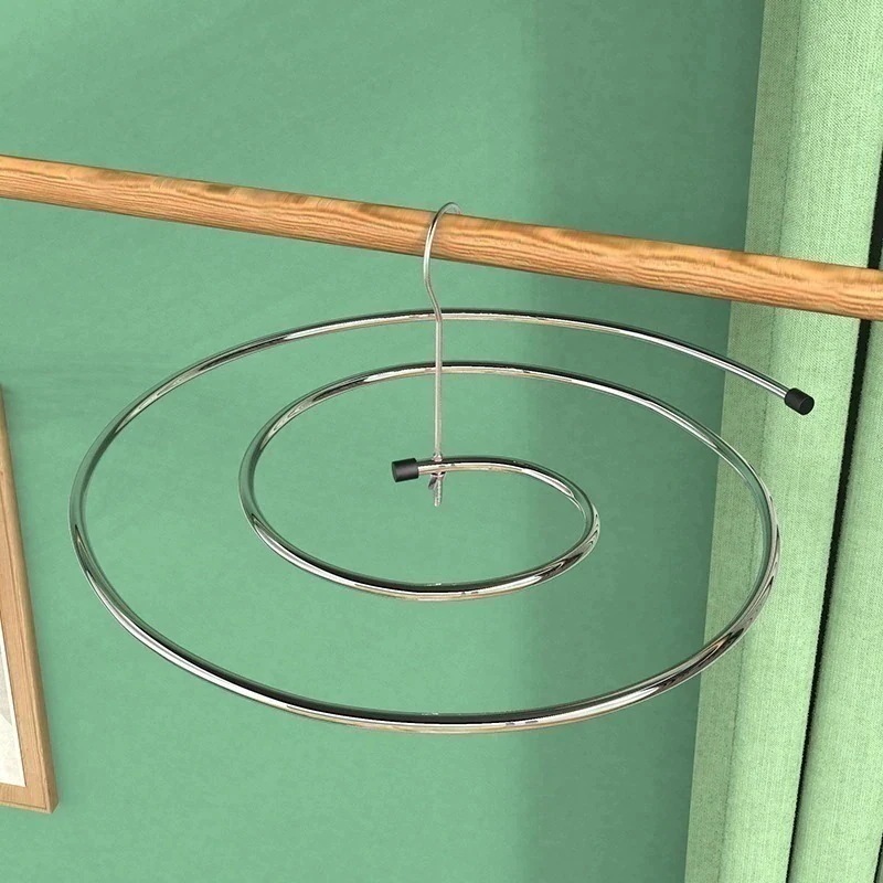 新型ハンガー新型ステンレス螺旋式物干しラック丸い多機能バルコニーシーツ棚布団干し神器