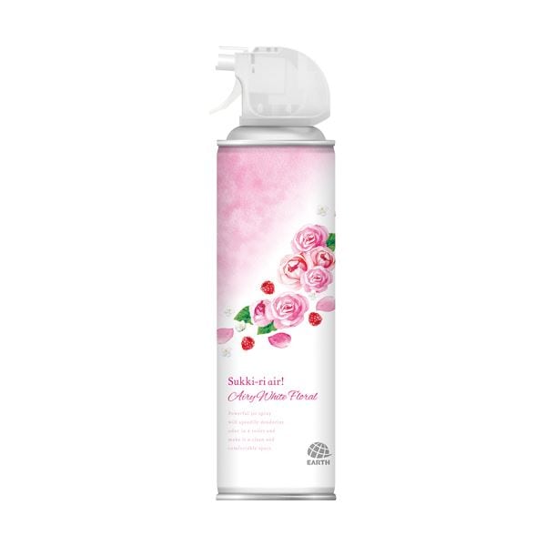 (まとめ)アース製薬 トイレのスッキーリエア エアリーホワイトフローラル 350ml 1本(×20セット)