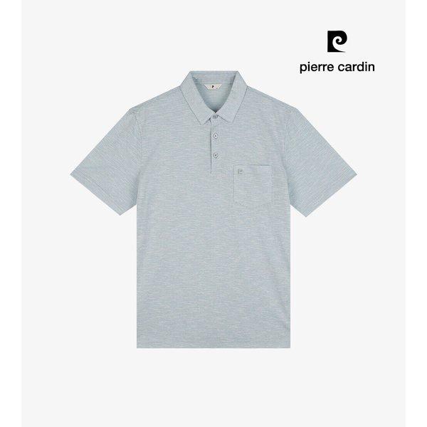 男性メランジストライプ半袖カラーTシャツOTS202_ept