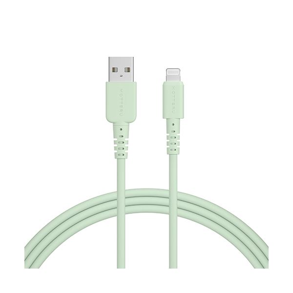 （まとめ） オウルテックMOTTERU A to Lightning シリコンケーブル ピスタチオ 2m MOT-SCBALG200-PS 1本 [x3セット]