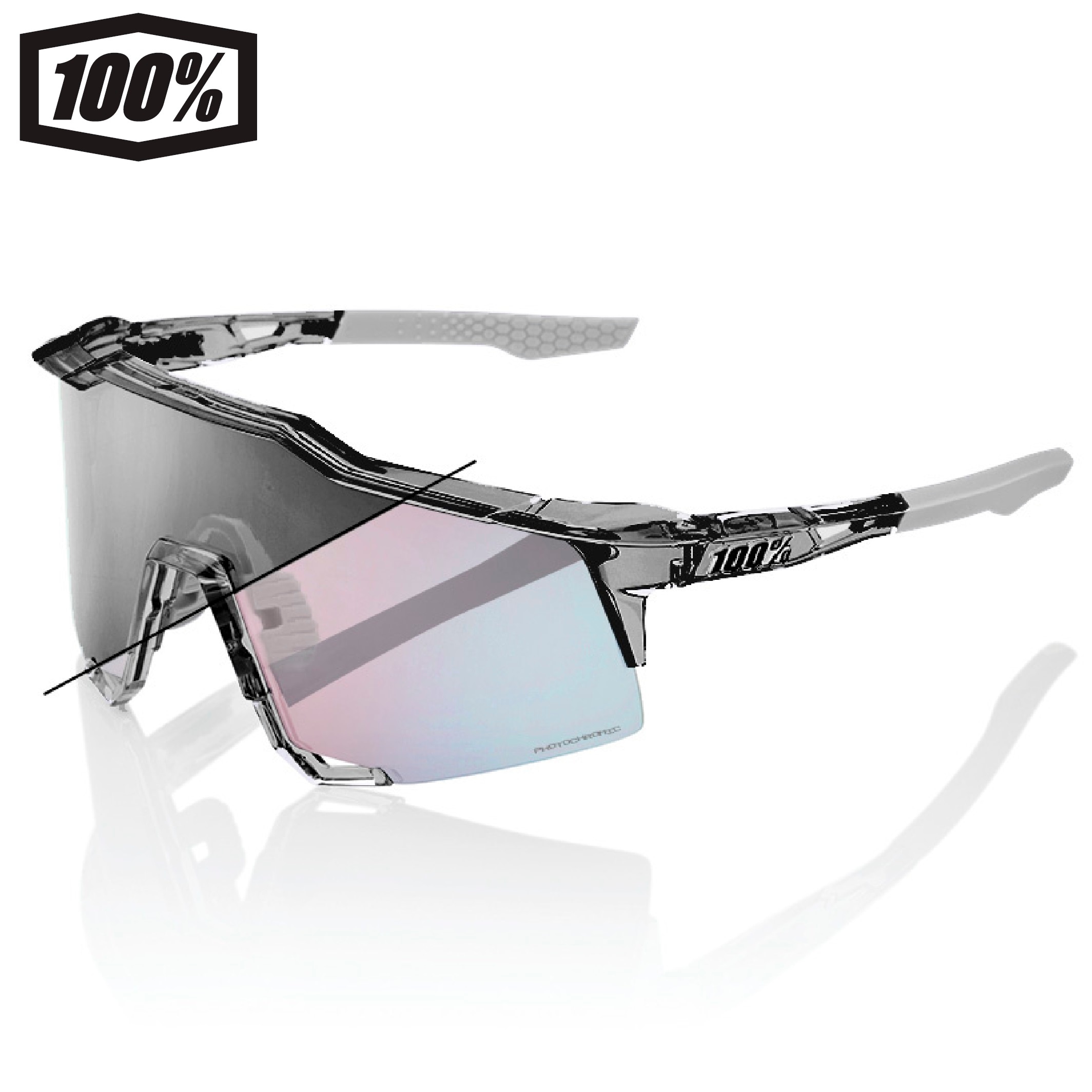 ワンハンドレッド 6000700034(ワンハンドレッ スポーツサングラス スピードクラフト Speedcraft Translucent Grey Rose Gold 6000700034ワンハン