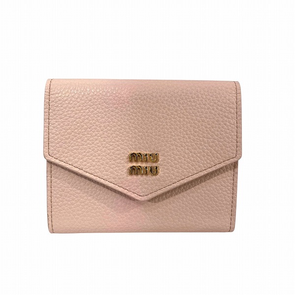 ミュウミュウ ヴィッテロダイノ 5MH040 3つ折り財布 レディース 【中古】