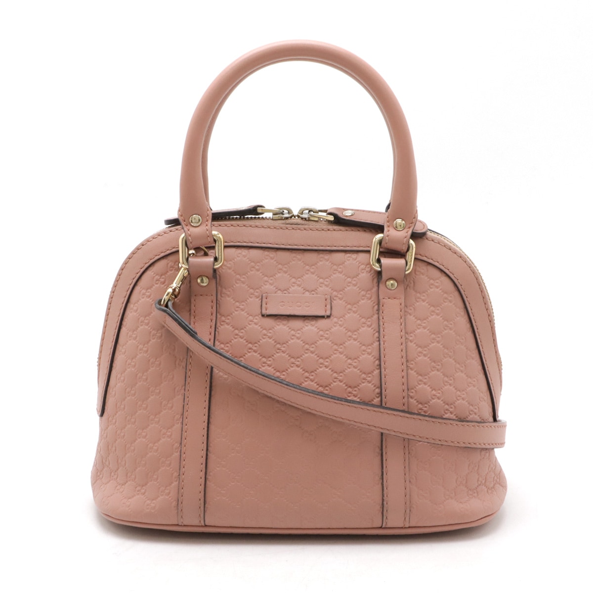 マイクログッチシマ ハンドバッグ ミニバッグ 2WAY ショルダーバッグ レザー ピンク ゴールド金具 アウトレット品 44965