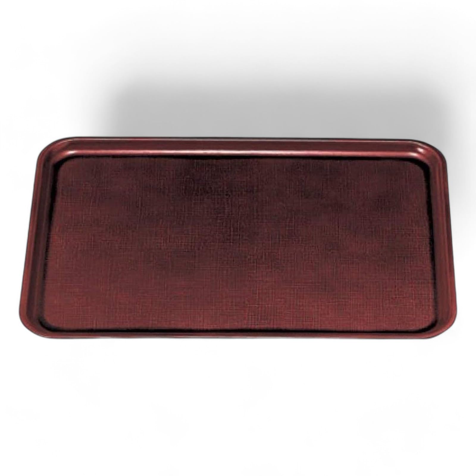 J-kitchens お盆 耐熱FRP)新尺4 長手布目 トレー ( 盆 トレイ おぼん )溜 滑らない 42cm 漆器 ( 強度 樹脂 ) 日本製 食洗機対応