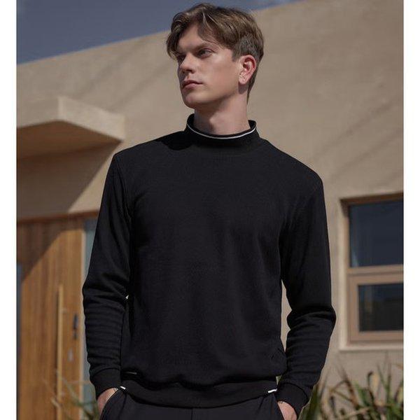 男性エリポイント防風モックネックティーシャツ6K75452