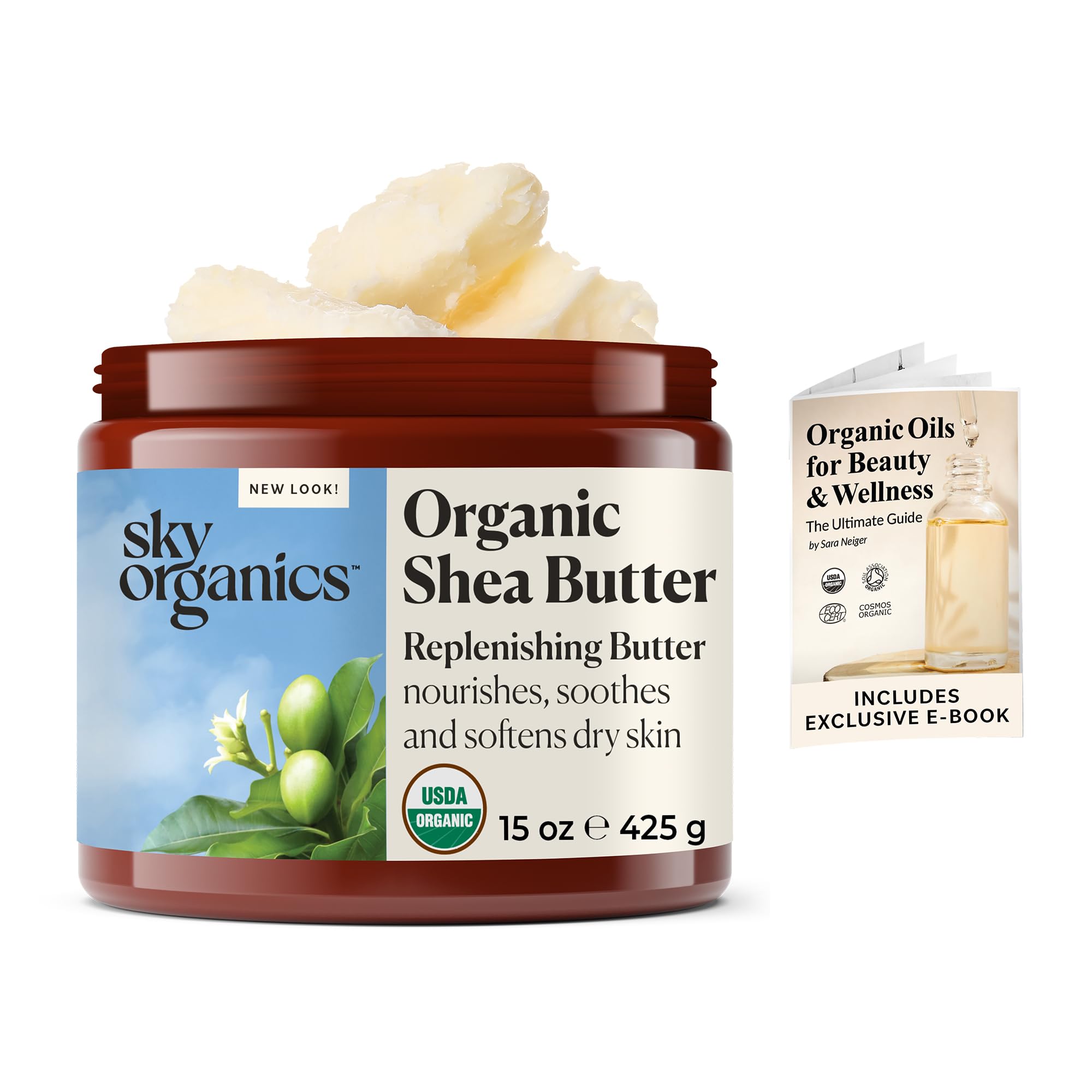 スカイオーガニックスのシアバター（454グラム）顔と体に100％純粋な未精製の生アフリカンシアバター乾燥肌用の保湿ナチュラルボディバタ