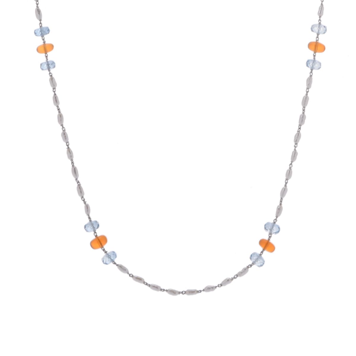 Scavia スカヴィア パール 色石 レディース Pt950プラチナ 色石 ネックレス Aランク 中古 銀蔵