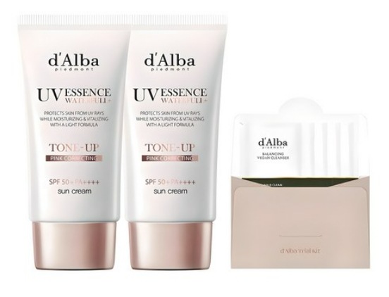 [トーンアップUV] ウォータフルトーンアップサンクリーム 50ml×2本 + ビーガンジェルクレンザー15ml セット