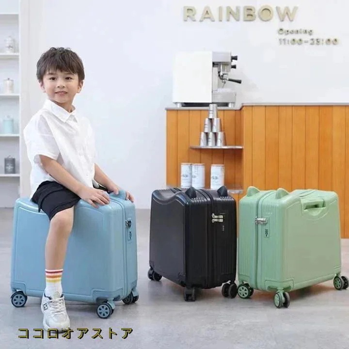 [超激安]入荷スーツケース 機内持ち込み 軽量 子供が乗れる 静音 キッズキャリーケース 乗れる TSAロック 大容量 猫耳のデザインは可愛い 観光 出張 修学旅行 二泊三日