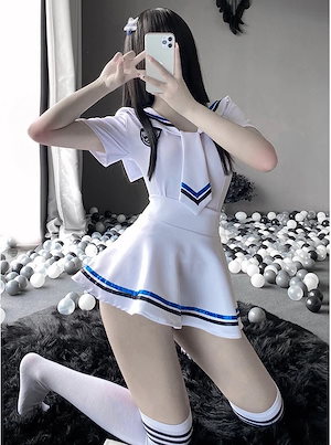 セクシー セーラー服 コスプレ レディース 制服 青 なつかしかっ