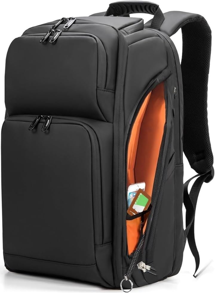 リュック メンズ ビジネスリュック リュックサック スクエアリュック 大容量 PCリュック 通学 通勤 出張 USB充電ポート 黒 型崩れ防止( ブラック412, 共通)