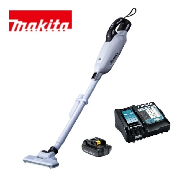 当店だけ！バッテリー充電器も1年保証! マキタ コードレス掃除機 18V カプセル式 白 CL284FDZW + 軽量バッテリー BL1815N + 急速充電器DC18RF 充電式 クリーナー