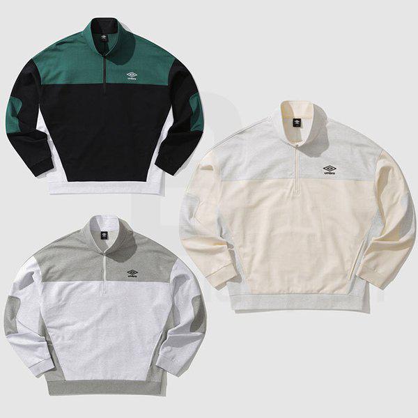 フレーバーカラーブロック ハーフジップアップ スウェットシャツ UP121CFS15