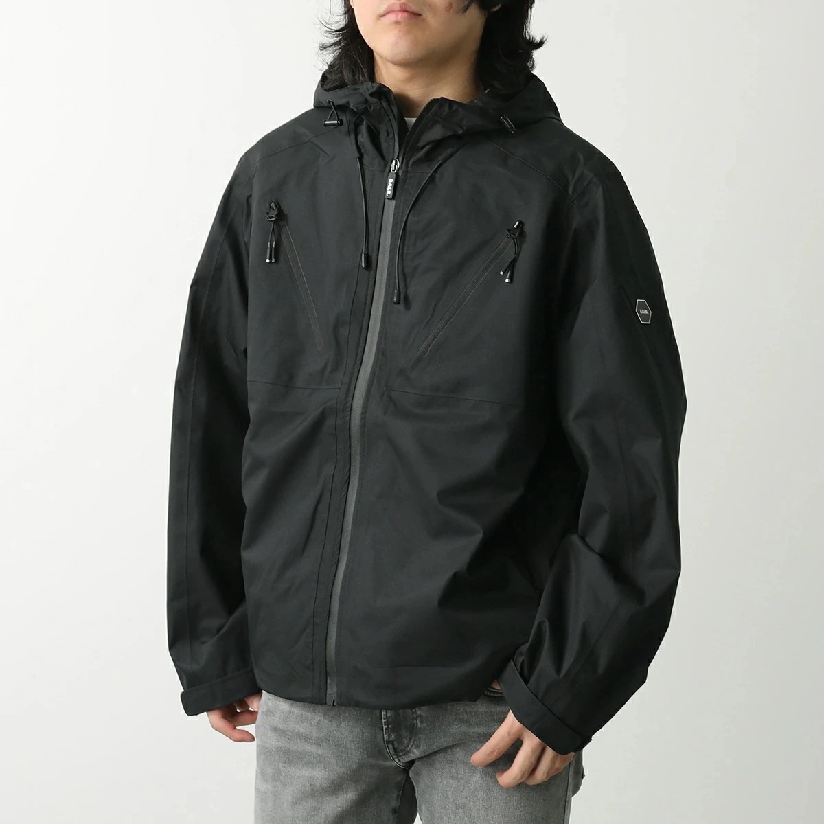 BALR. ボーラー ジャケット Hex Badge Rain Jacket B1388.1013 メンズ フード付き ストレッチ 撥水 ブルゾン Jet-Black