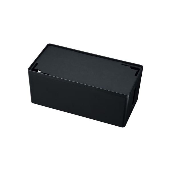 (まとめ)サンワサプライ ケーブル＆タップ収納ボックス CB-BOXP2BKN2(×2セット)