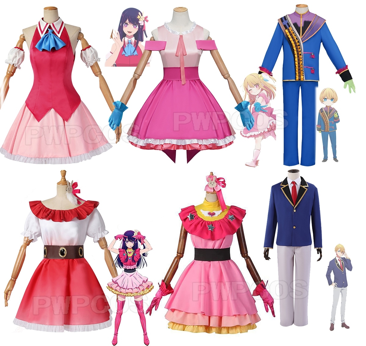 ６種類 推しの子 コスプレ衣装 星野アイ バニエ ルビー 有馬かな 衣装＋ウィッグ ステージ衣装 アイドル コスチューム ハロウィン クリスマス イベンド 文化祭 学園祭