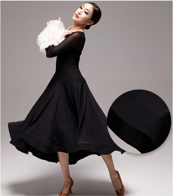 社交ダンス ドレス スタンダード 社交ダンス衣装 ワンピース 広がる裾 ワンピース スタンダード レッスン着 発表会 競技着 練習着 演出用 スタンダード ワルツ専用ドレス ロング丈 オールシーズン