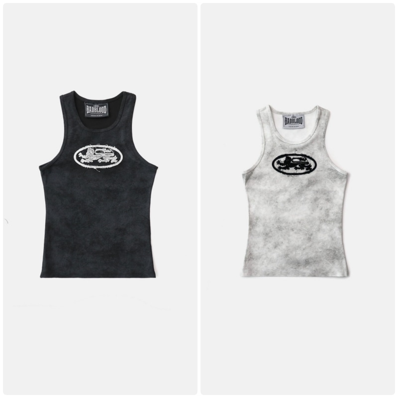 【BADBLOOD】 [UNISEX] LION PATCH TANK : 2COLORS
