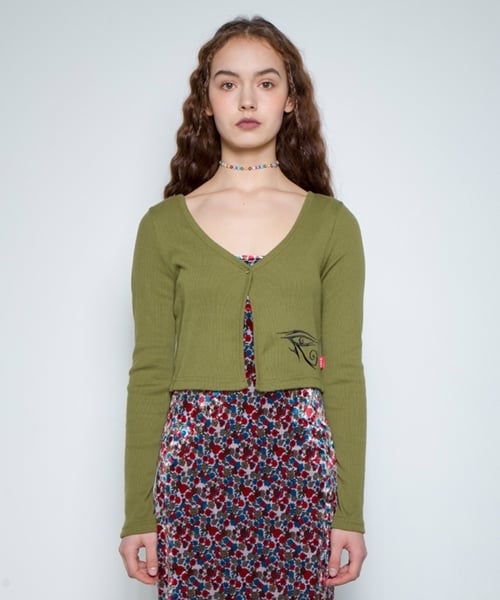 3RD EYE V-NECK CARDIGAN_KHAKI