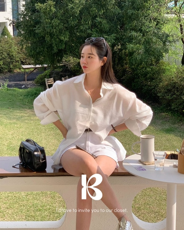 [MADE] シアサッカーオーバーフィットストライプシャツ bs1169