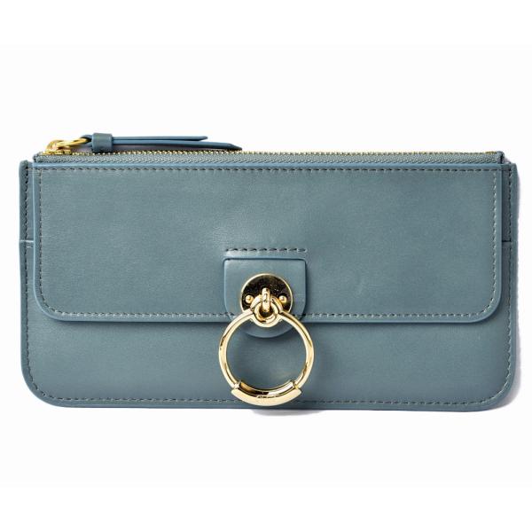 財布/マルチポーチ/スリムジップ Chloe 長財布/スマホケース TESS レディース レザー アッシュブルー 26,000円