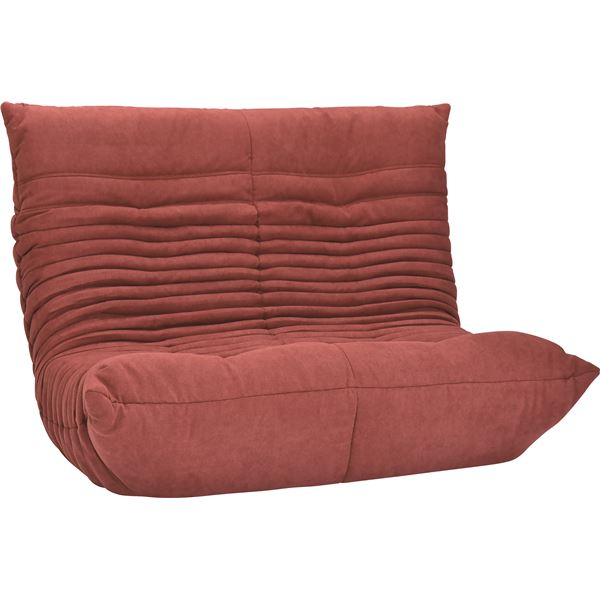 リクライニングソファー/座椅子 (2人掛け用 レッド) 幅134cm ファブリック スチール ウレタン 完成品 (リビング)