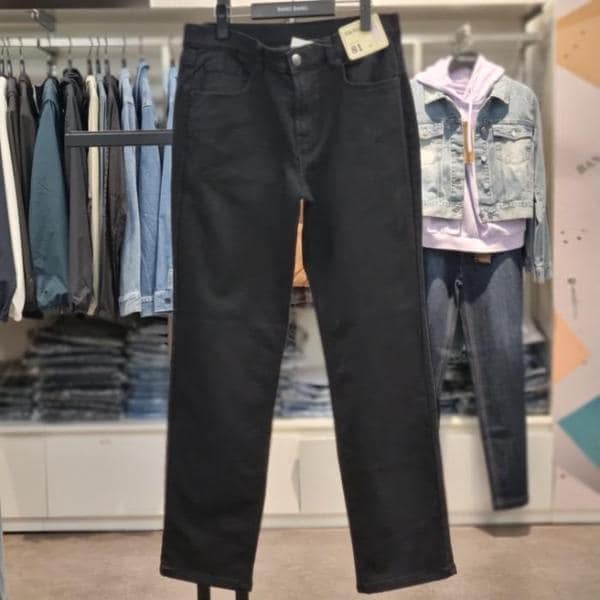 HC21 共用インバンド起毛ブラックストレートスパンジーンズ NQL746 (S42058263)