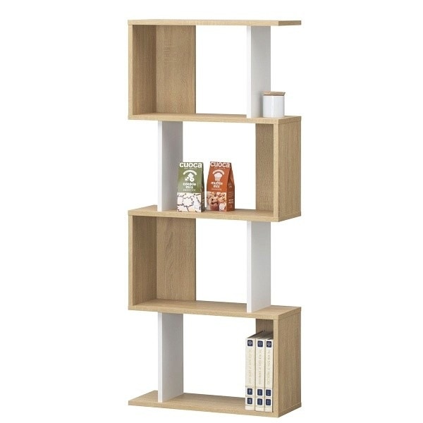 ジクザクラック オープンラック 4段 おしゃれ 幅59 ナチュラルブラウン 11,810円