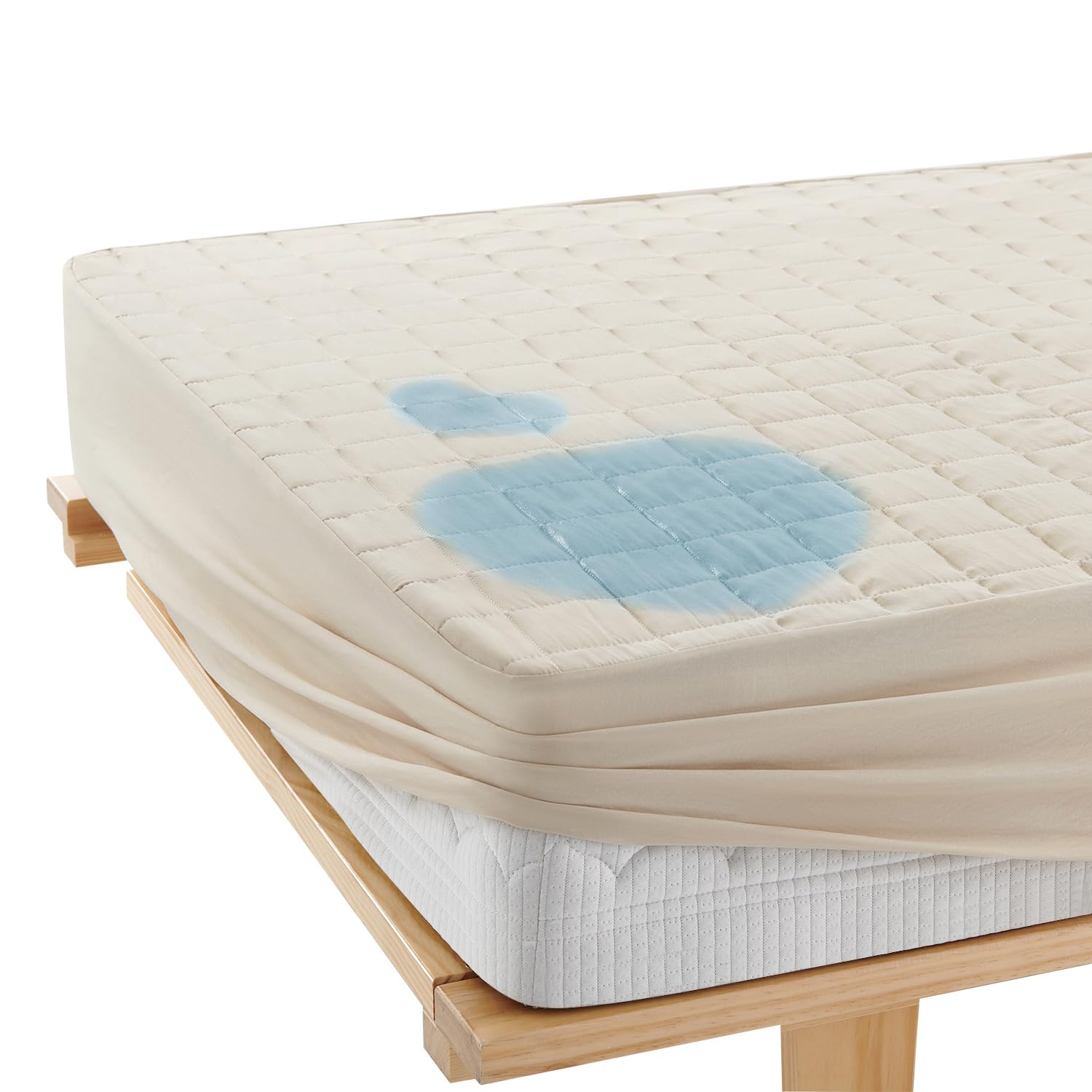 YOYOSTAR 2026防水ボックスシーツ ワイドキング 防水シーツ パッド一体型 敷きパッド パッド一体型 1枚3役 全周ゴム付き 着脱簡単 おねryh