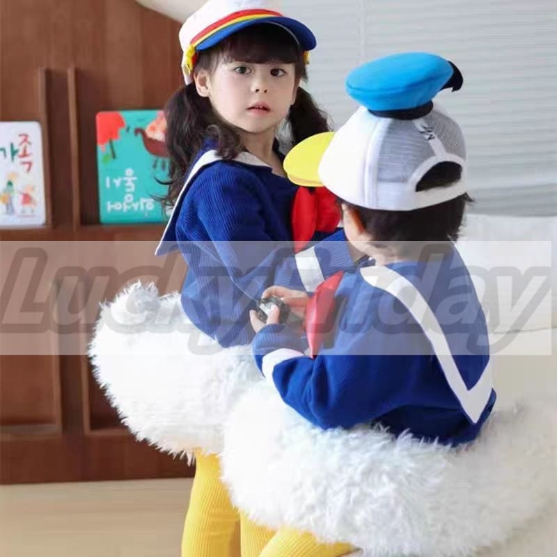 ドナルドダック風子供用コスプレハロウィンコスプレ衣装ドナルドダック風子供コスプレクリスマスプレゼントコスプレ衣装変装仮装コスチューム子供ステージ服ダックハロウィン 学園祭コスプレ仮装