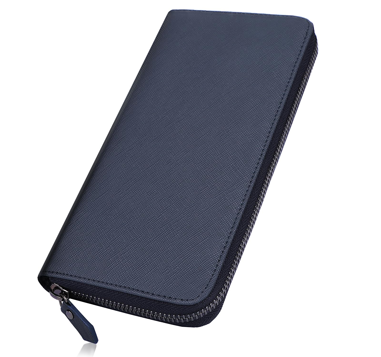 [ATIANNI] 財布 メンズ 長財布 大容量 本革 ラウンドファスナー スキミング防止 セパレート型 小銭入れ 一流の財布職人が作る 紳士用 ビジネス スタイリッシュ 牛革 さいふ ブルー