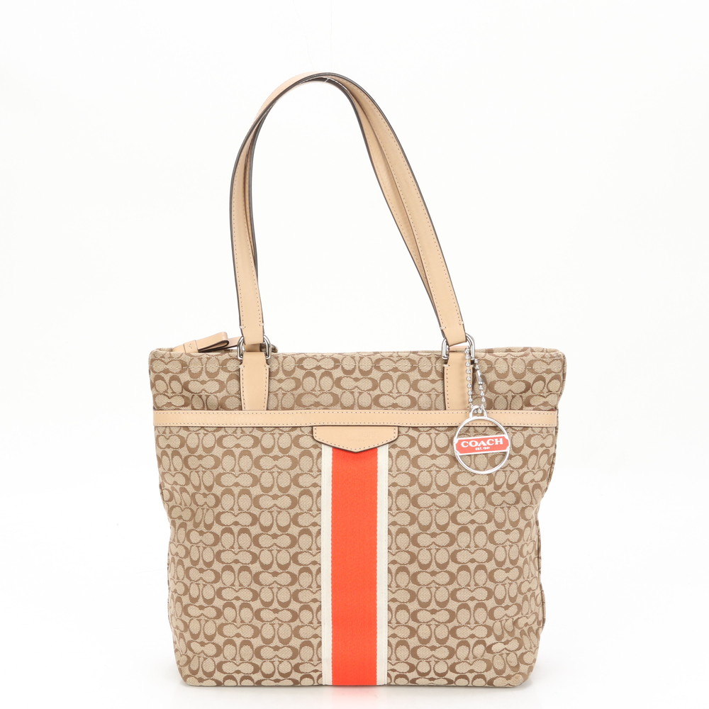 美品 シグネチャー ミニ F27008 レザー×キャンバス トート バッグ 肩掛け ショルダー ハンド レディース EEE BG4-5 中古 8,624円