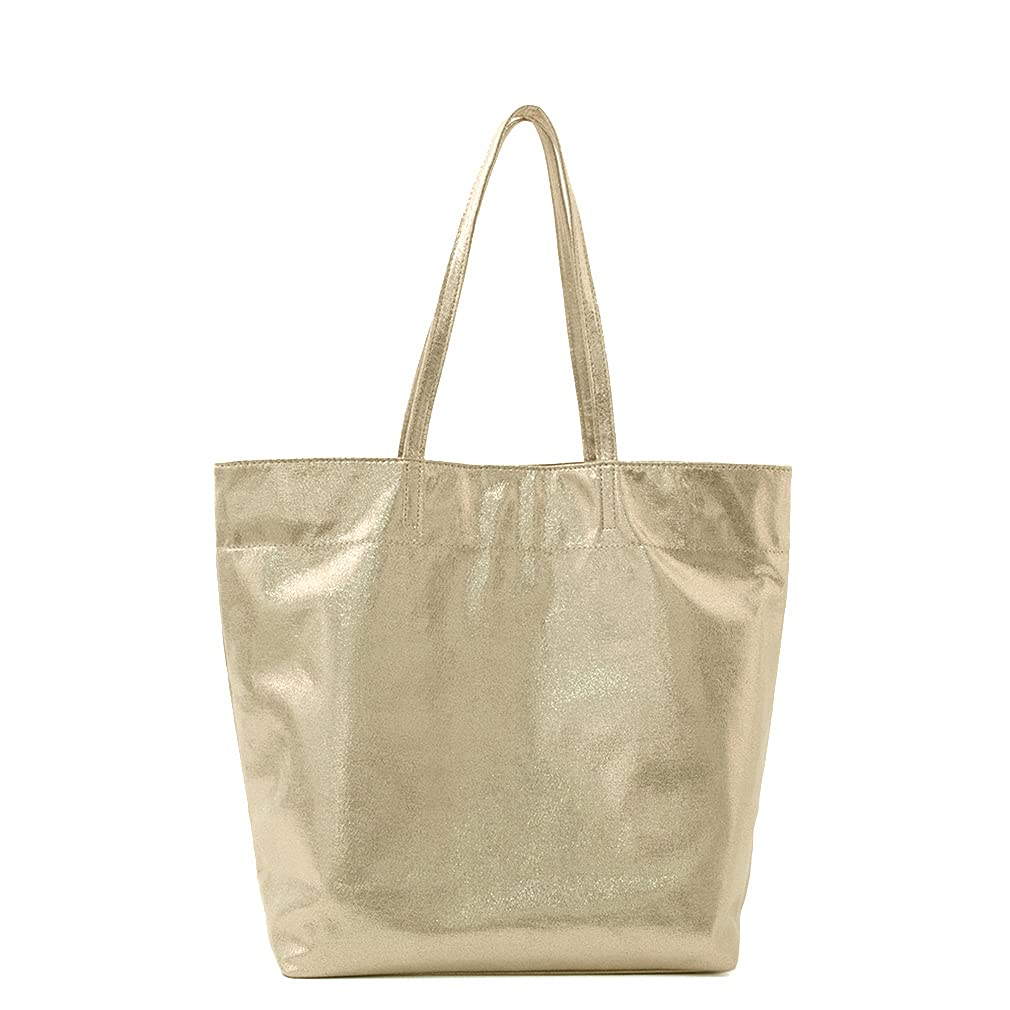 [Gratante] グラタンテ 縦型ラメ トートバッグ レディース トート バック 通勤バッグ abb-g0044 (シャンパン)