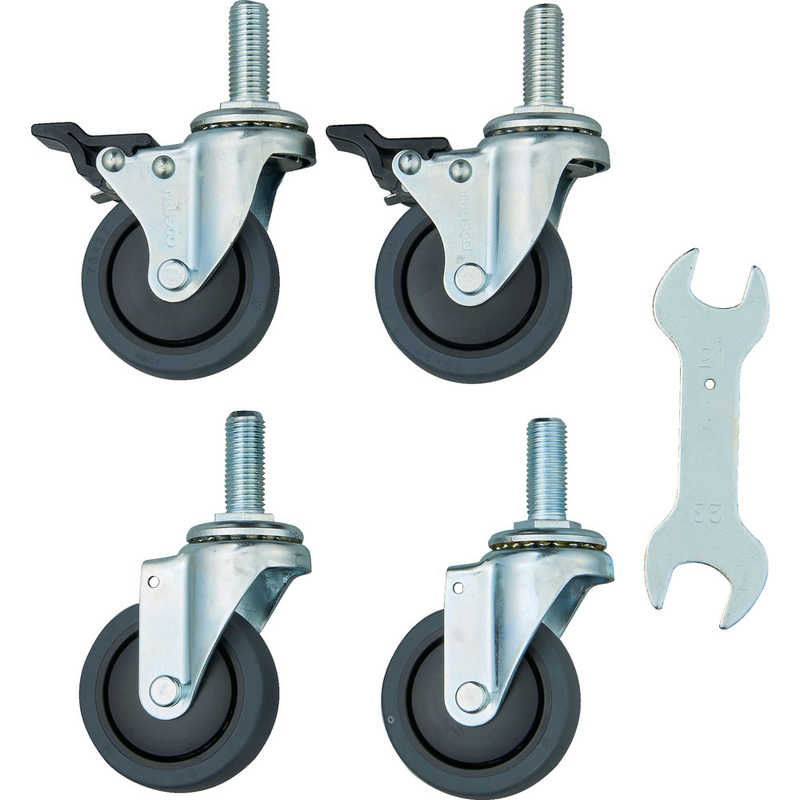 トラスコ中山　フェニックスワゴン用2段階S付キャスタｰセット75φEL 　PEWELW75SET