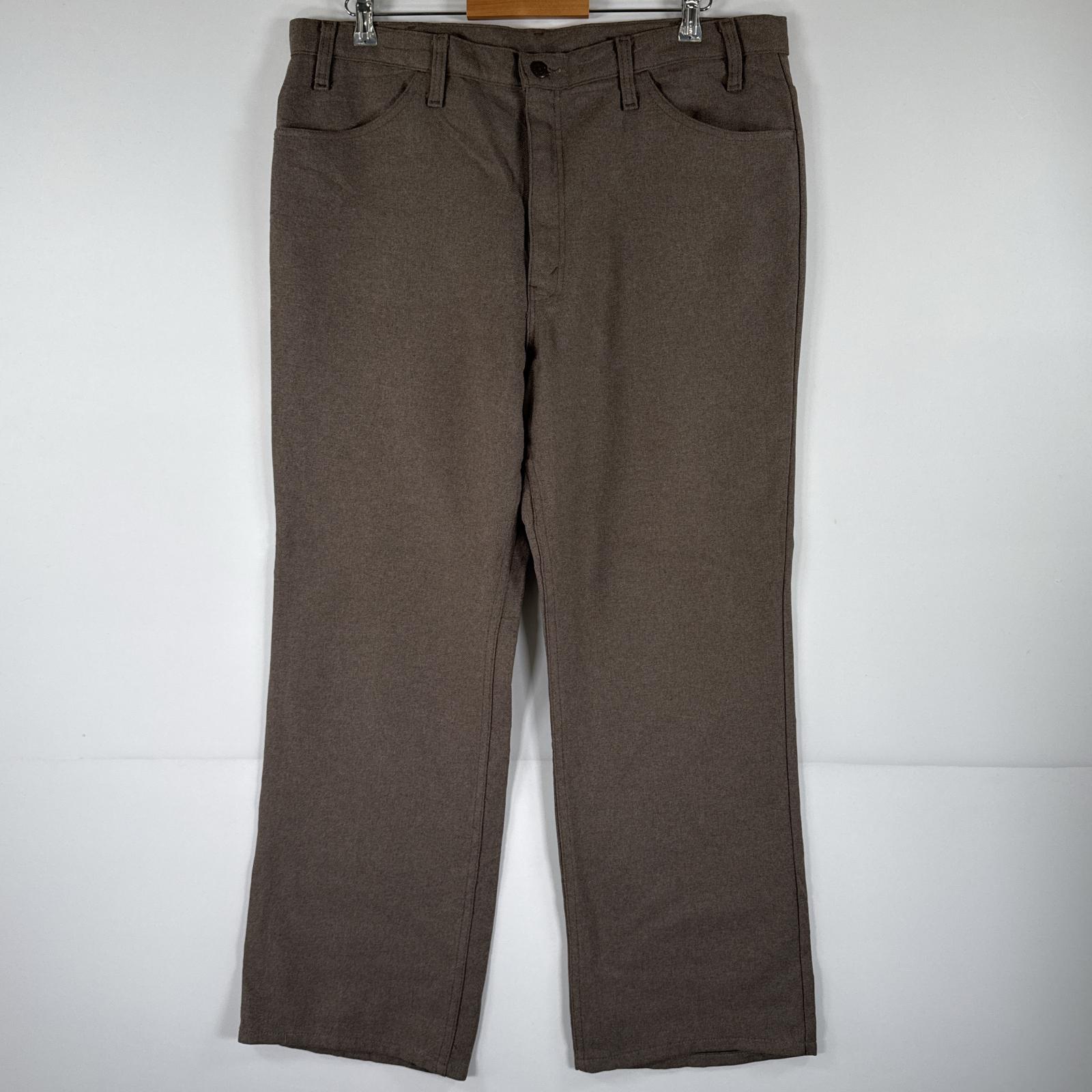 古着 90s/90年代 USA製 スラックスパンツ ランチャーパンツ フレア ブーツカット 大きいサイズ w40 L32 ブラウン メンズ