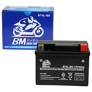 BMバッテリー バイク用 バッテリー 液入り 充電済み BT4L-BS (YT4L-BS / YTZ3 / GT4L-BS / FT4L-BS / FTZ3S / KT4L-BS 互換)