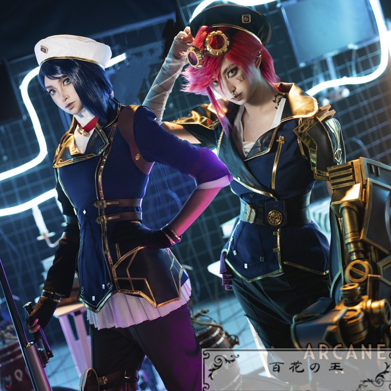 在庫品 アーケイン シーズン2 Arcane ヴァイ-Vi 女警 ケイトリン コスプレ衣装 コスチューム