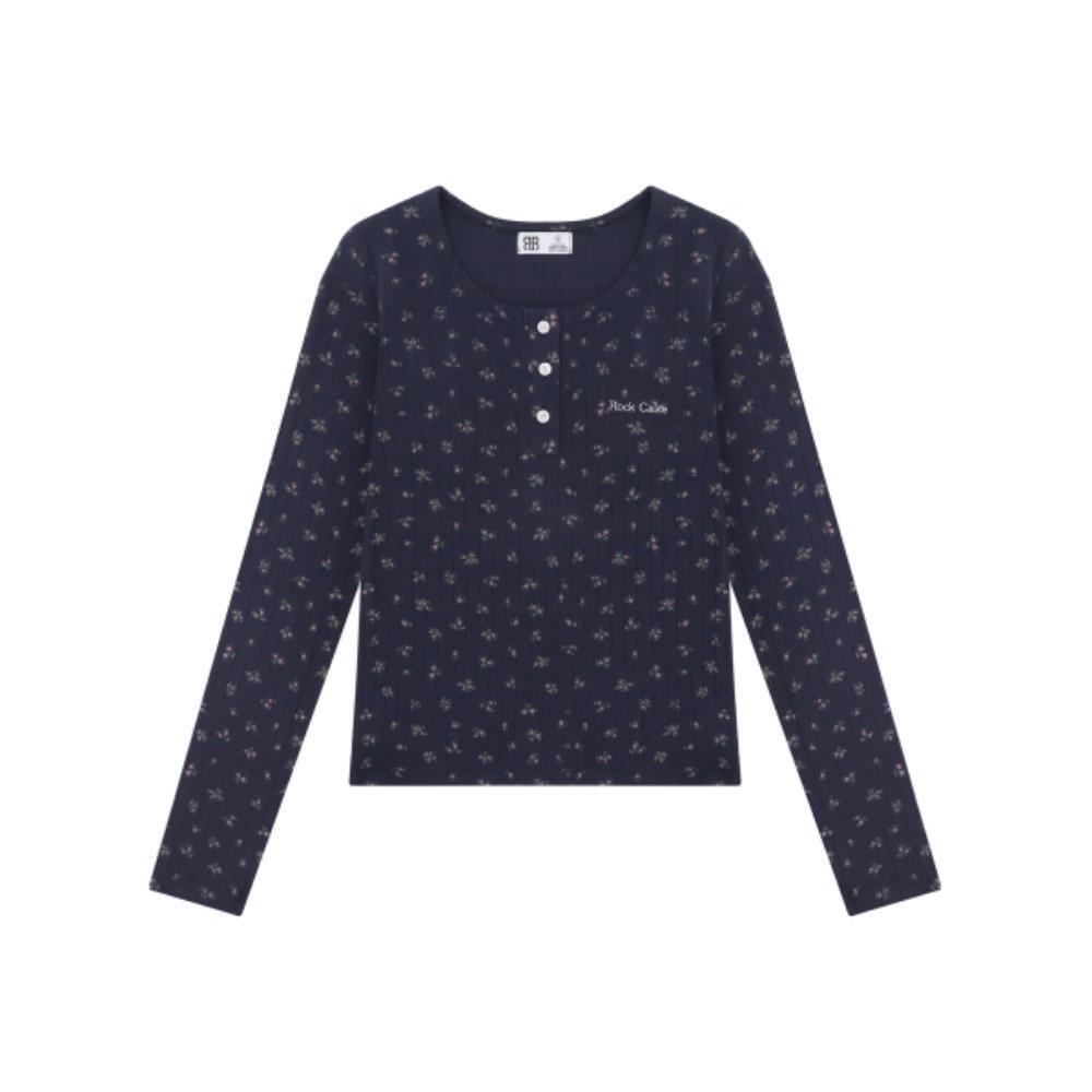 ROCKCAKE Flower Pattern Top Navy RC24TP14000