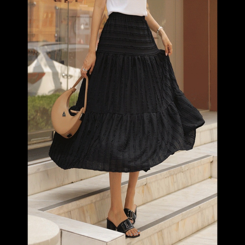 Click & Funny リアレースフレアスカート