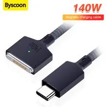 Byscoon 140 ワット PD ケーブル Magsafe 3 磁気ケーブル Macbook Pro Air 13 14 16 M1 M2 LED インジケータ急速充電器コードアダプタ