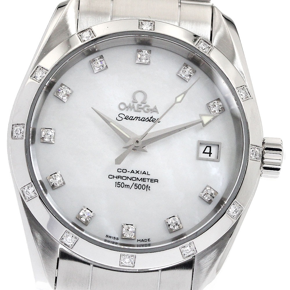 オメガ OMEGA 2505.75 シーマスター ダイヤモンド デイト 自動巻き ボーイズ 良品 保証書付き_886716【中古】