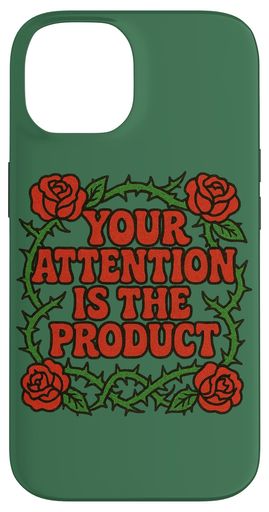 あなたの注意は製品の反ソーシャルメディアアートです スマホケース iPhone 14 用