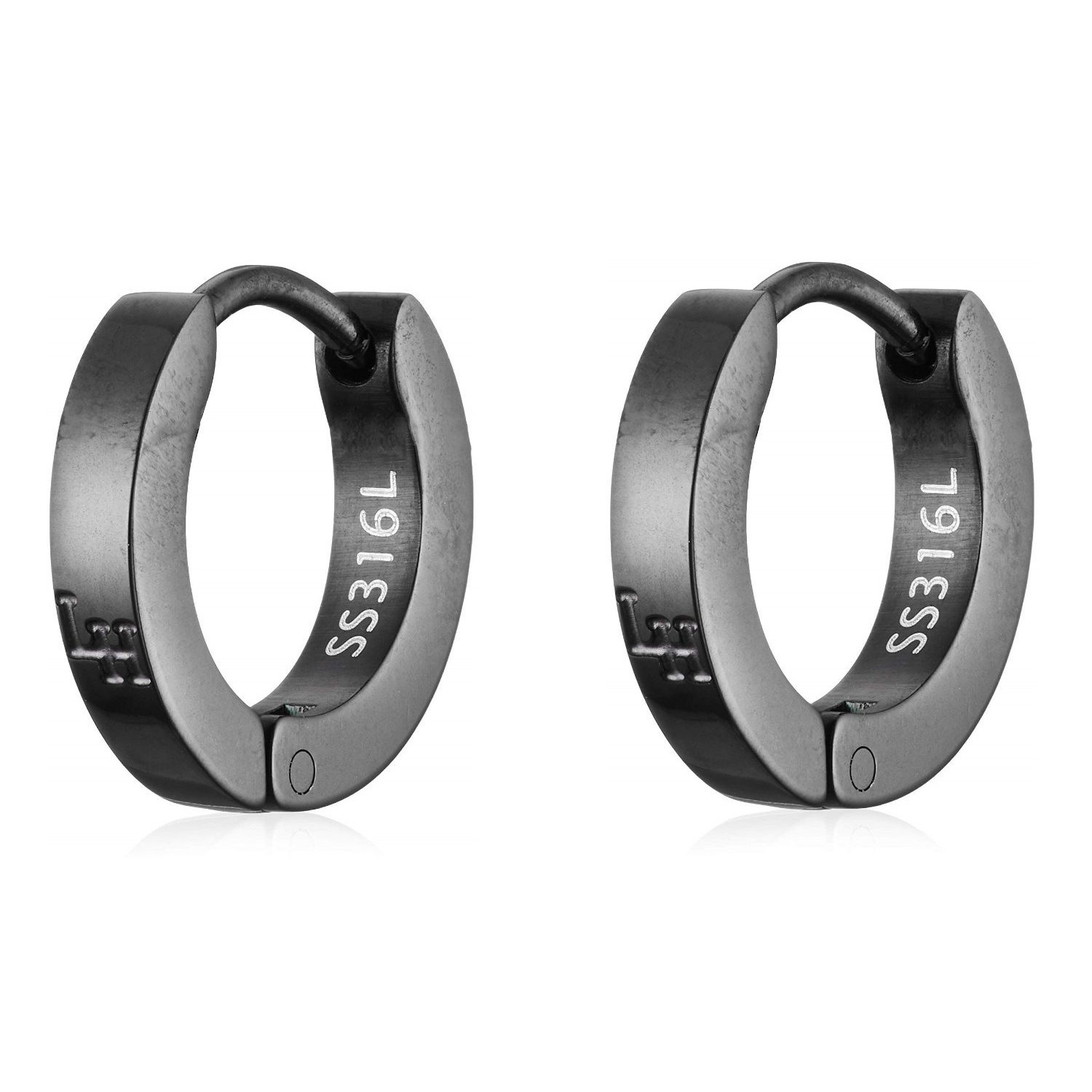 ピアス ２点セット 両耳用 フープ ブラック LHMP006NBK サージカルステンレス メンズ 男性 ギフト プレゼント おすすめ 誕生日 クリスマス バレンタイン お祝い